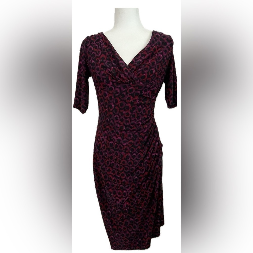 Ralph Lauren Black and Red Midi Dress - Picture 1 of 11